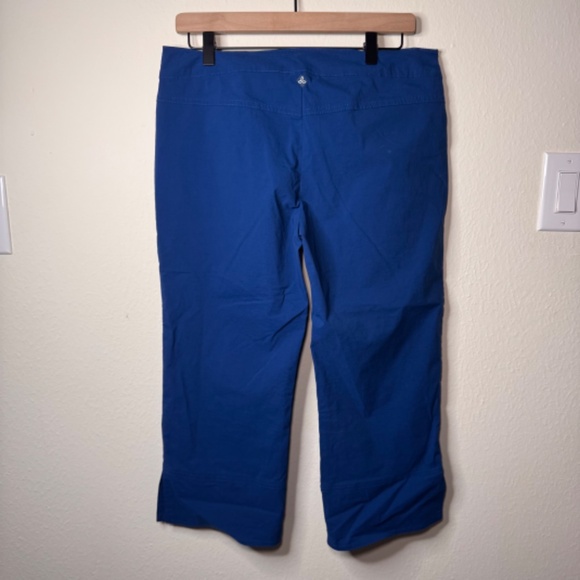 prAna Bliss Capri Pants Size M Blue Nylon Stretch Drawstring Cropped Hiking - Picture 4 of 5